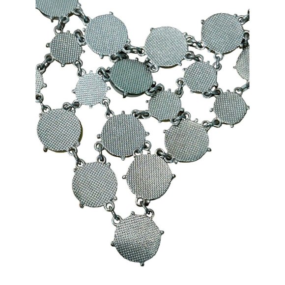 Necklace-Silver Tone Off-white Yellow & Clear Stones 21” Chain Costume Jewelry - Picture 6 of 7